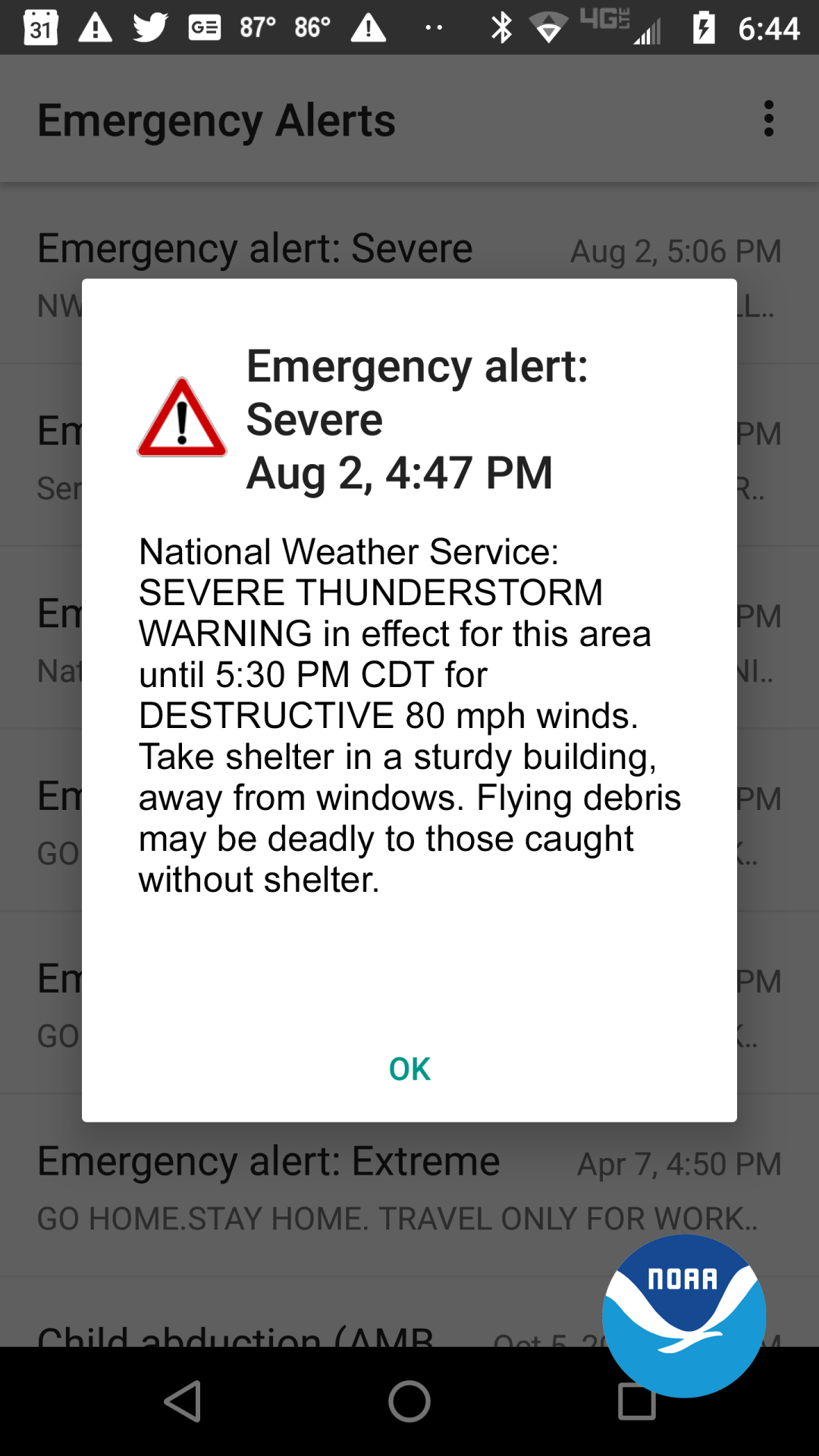 Weather alerts